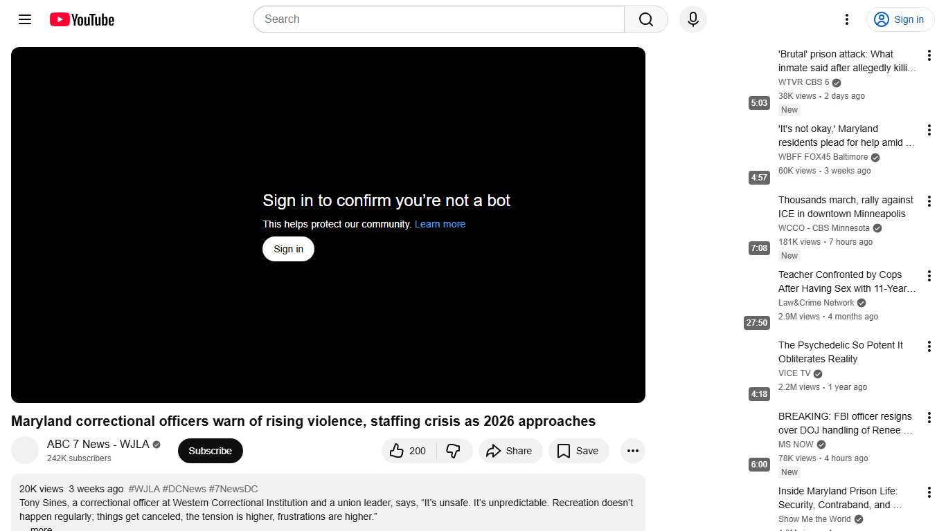 Maryland correctional officers warn of rising violence, staffing crisis as 2026 approaches - YouTube